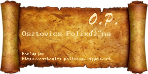 Osztovics Polixéna névjegykártya
